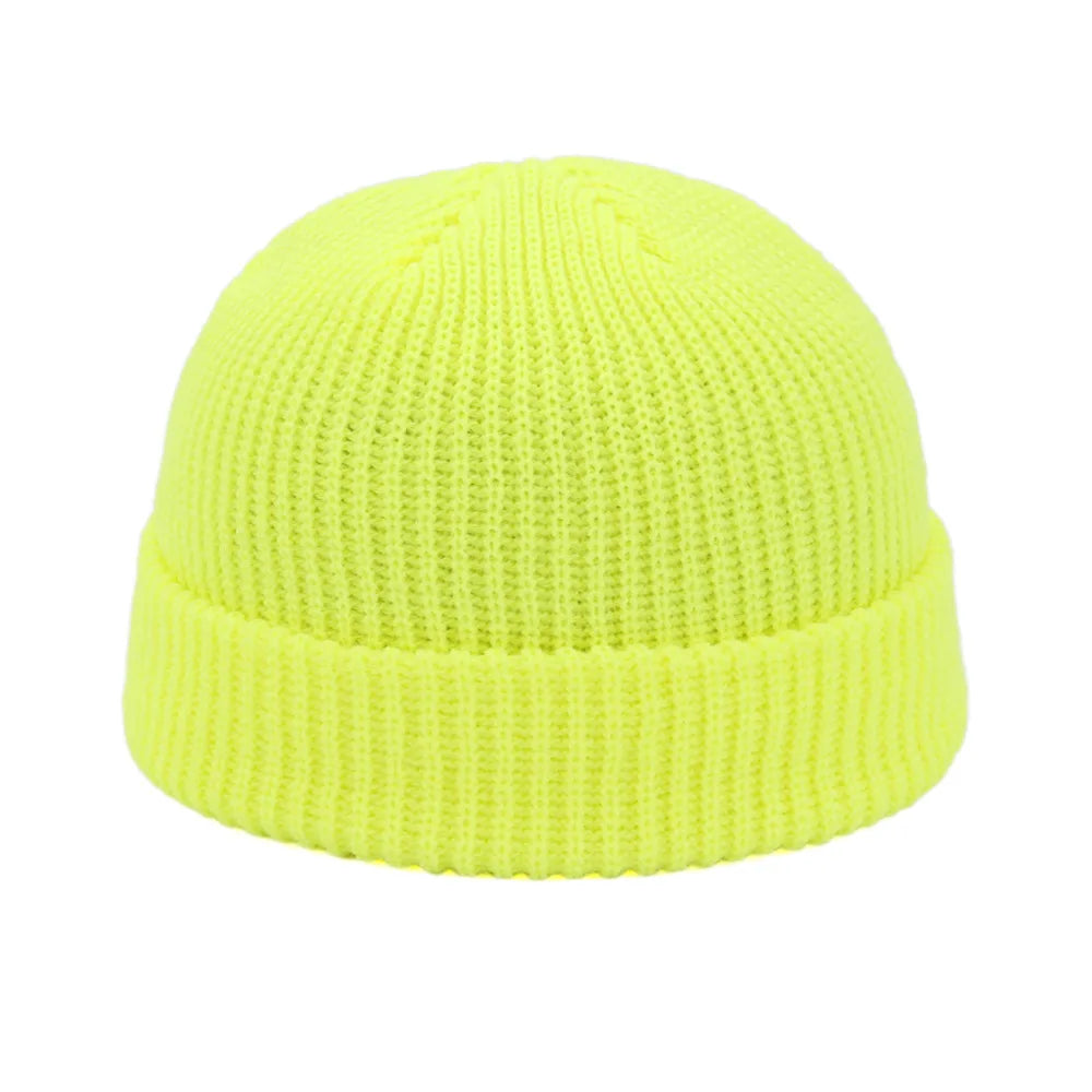 Retro Sailor Knit Beanie - Short Roll-Up Cuff Skull Cap, Unisex - photo 18