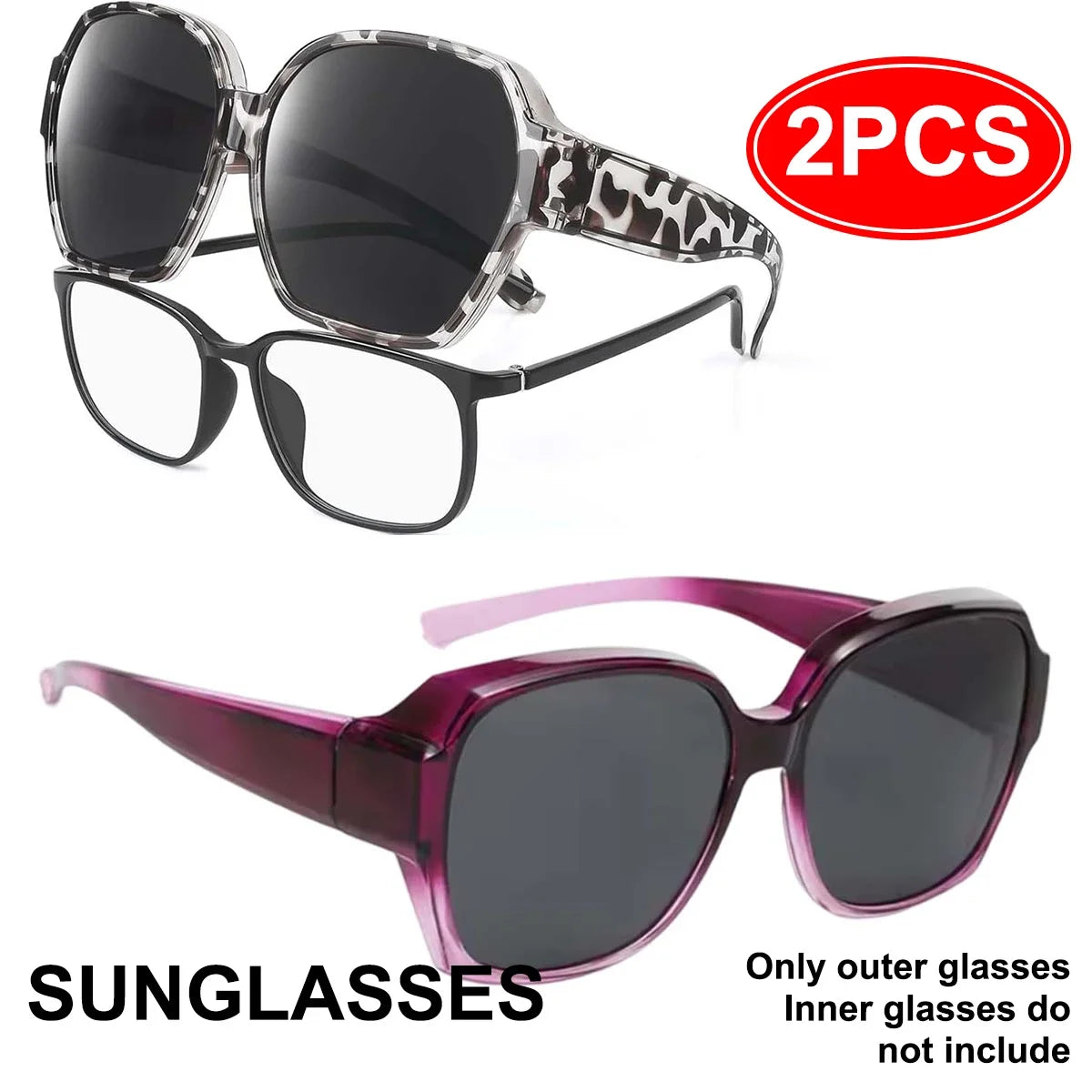 Fit-Over Sunglasses — Wrap-Around UV400 for Prescription Glasses
