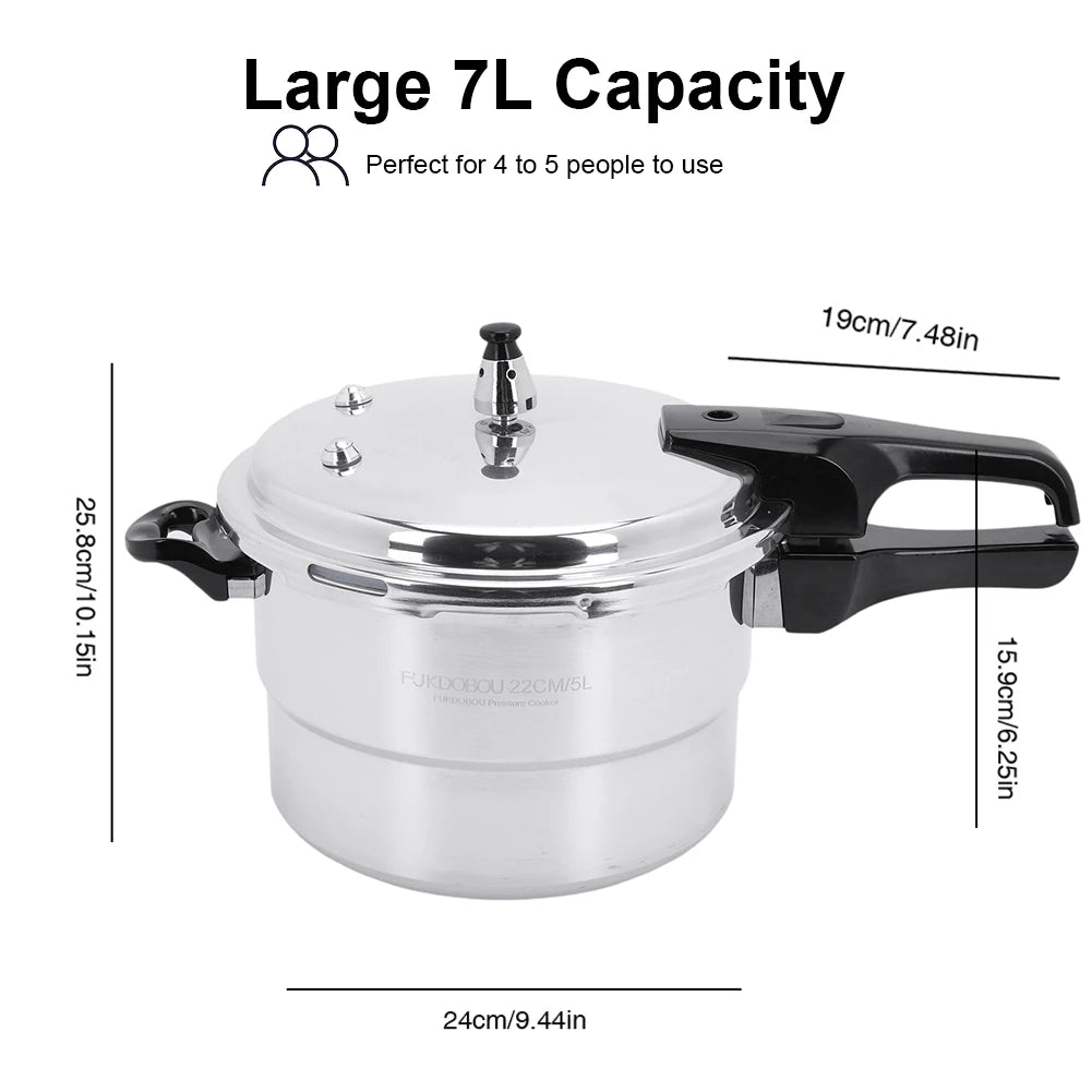 Large Aluminum Pressure Cooker with Steaming Plate - Fast Cooking