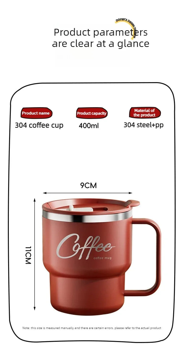 400ML Double Layer Coffee Mug 304 Stainless Steel Sealed Drinking Cup For Cold And Hot Water Insulated Milk Coffee Cup Drinkware
