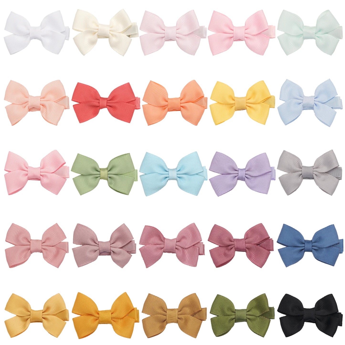 10/20/25/50pcs Baby Girls Hair Bows in Pairs 2'' Ribbon Bows Alligator Hair Clips Barrettes for Infants Toddlers Girls Kids