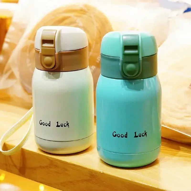Wholesale 200ML Flip Top Thermal Mug Stainless Steel One Touch Kids Thermos Bottle Flask With Button Lid