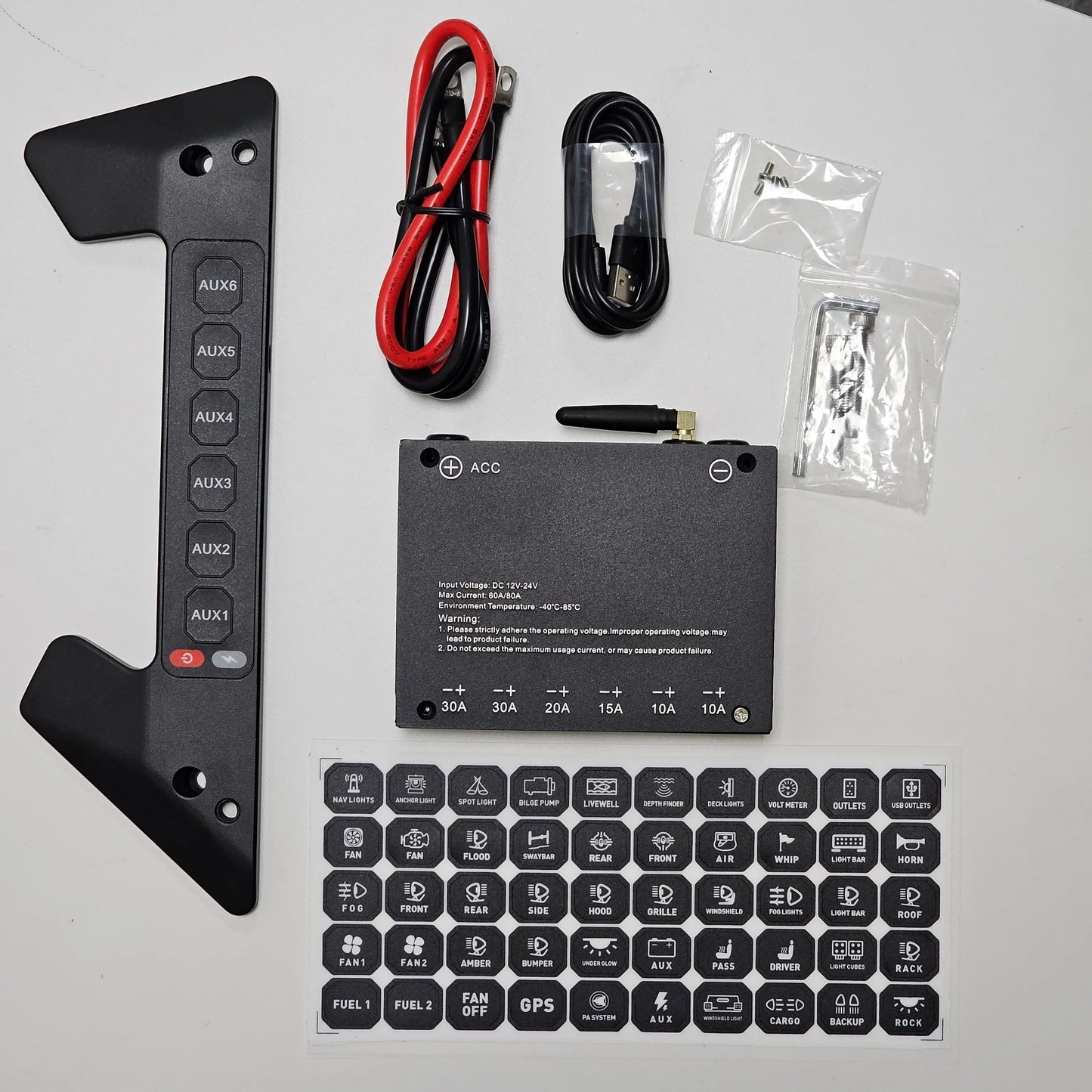 Lights Switch Controller 6 Gang Switches Panel 12V Grab Handle Mounting for GMC Off Road Chevrolet Silverado Interior Parts