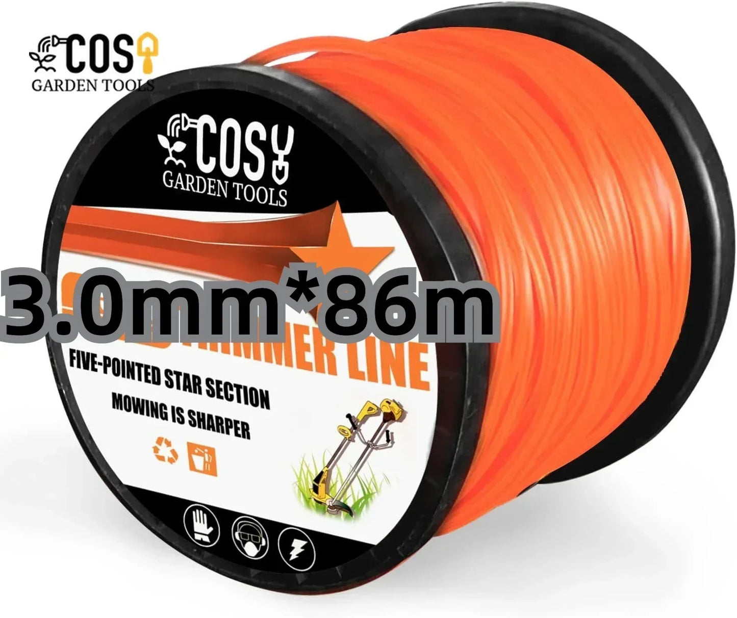 3.0mm/4.0mmBrush Cutter Sharp Rope Grass Mower Pentagram Nylon Mowing Trimmer Line Trimmer Head String Grass Trimmer Roll Line