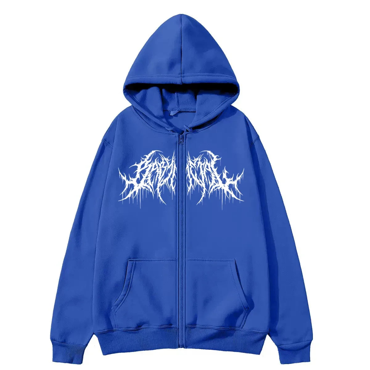 Men's Y2K Graphic Zip-Up Hoodie, Gothic Style