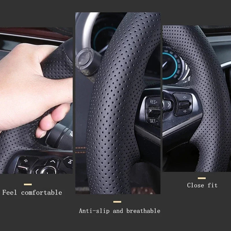 customized Steering Wheel Cover for Toyota iq 2009 2010 2011 2012 2013 DIY Full Coverage Style Leather iq car accessory