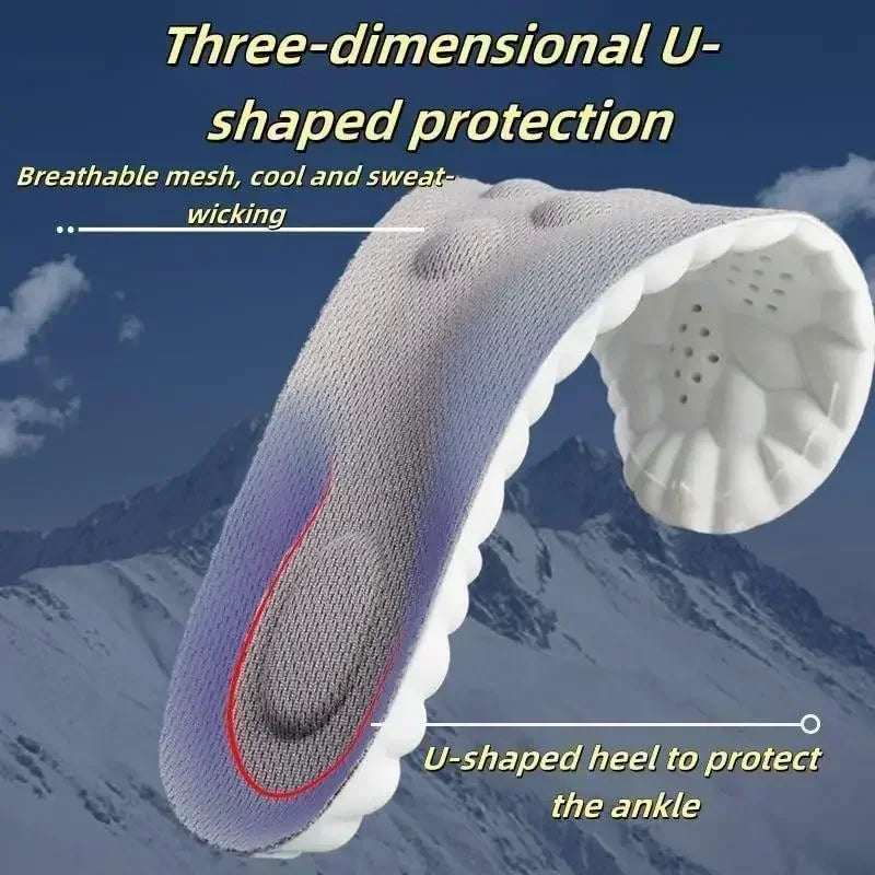 4D Cloud Air Cushion Insoles – Memory Foam + Acupressure Massage | Sweat-Absorbent Comfort Insoles