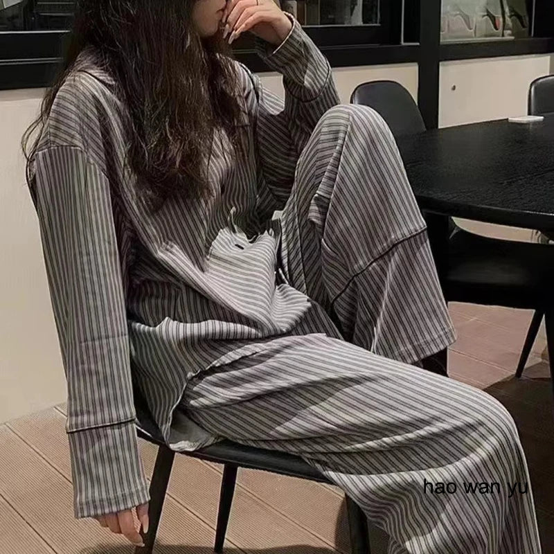 Women's Striped Pajama Set - Thin Long Sleeve Spring Sleepwear - photo 3
