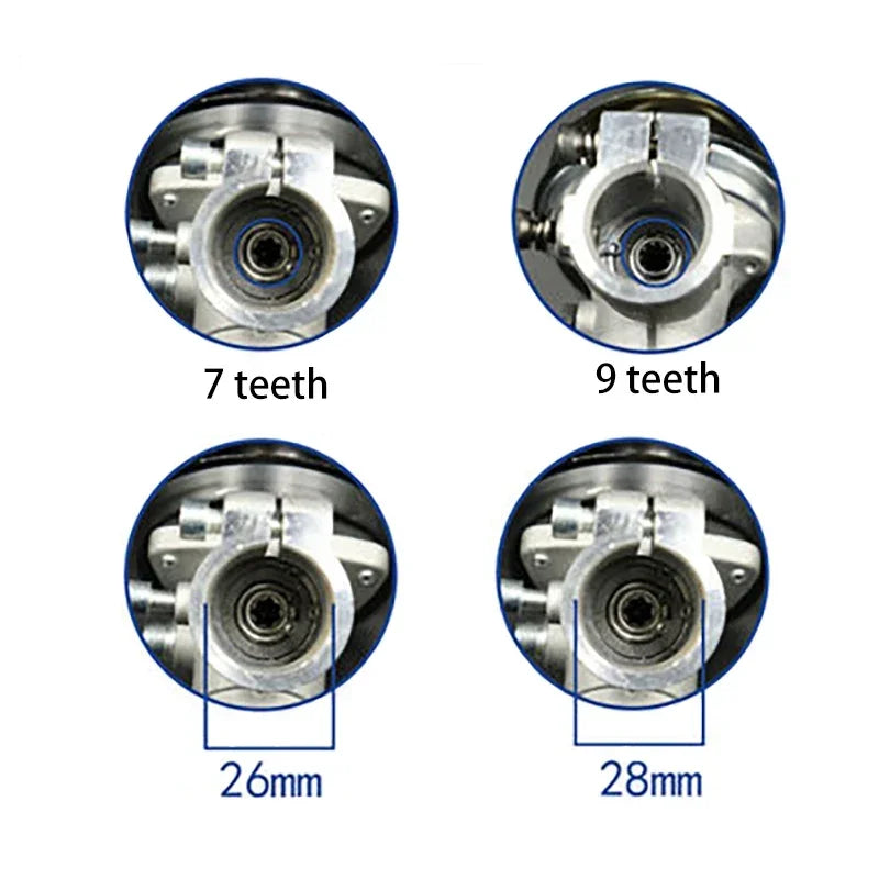 26/28mm 7/9T Strimmer Gear Head Gearbox Brush Cutter Grass Trimmer Lawn Mower Part Lawn Trimmer Accessory Brush Cutter Gear Head