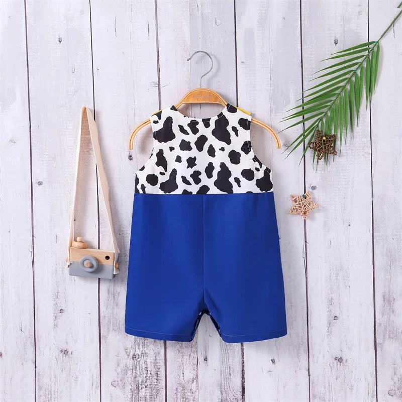 Toddler  Black and White Polka Dot Print Sleeveless Round Neck Baby Jumpsuit Newborn Romper Infant Bodysuit