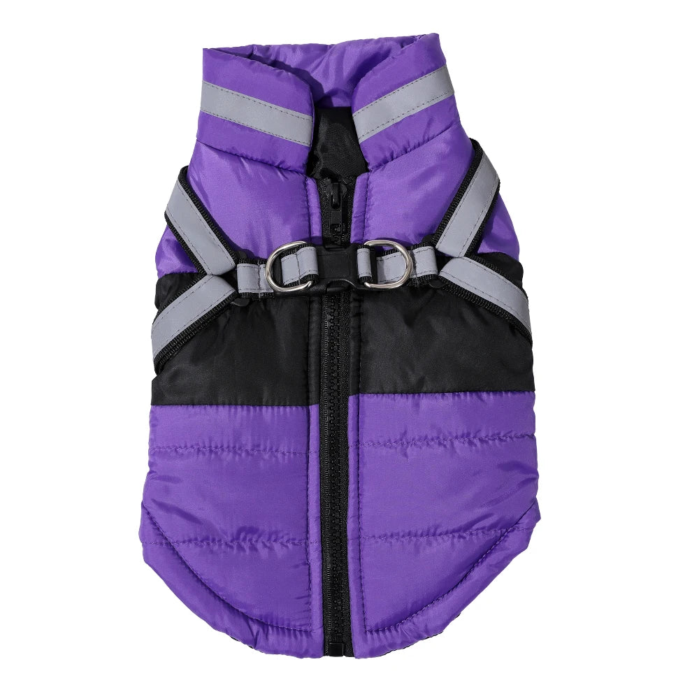 Reflective Dog Winter Coat with Harness D-Ring - Small to Medium Dogs - photo 7
