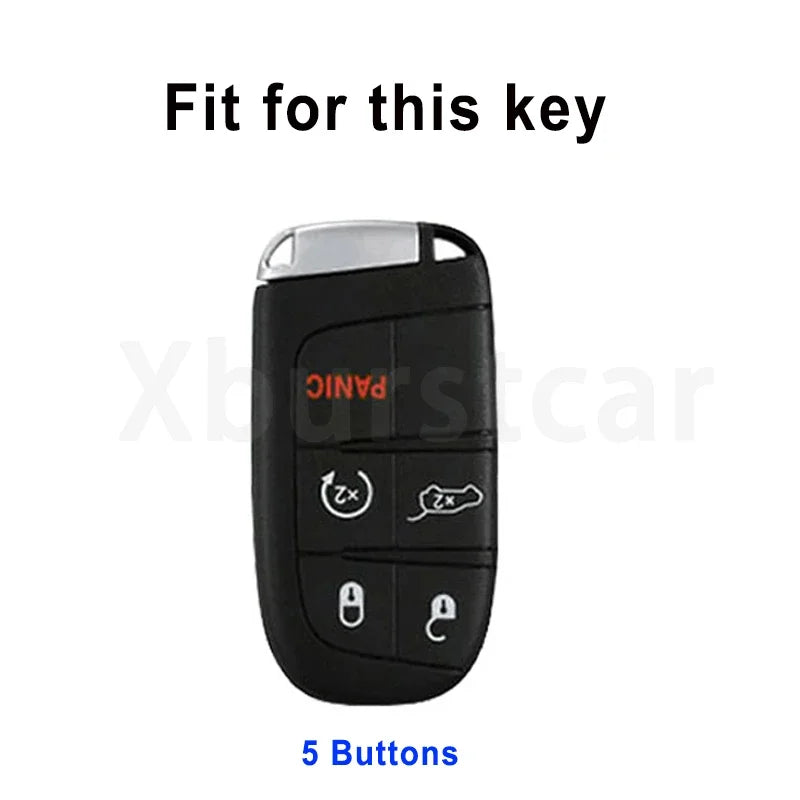 5-Button TPU Key Fob Cover for Jeep, Dodge, Chrysler