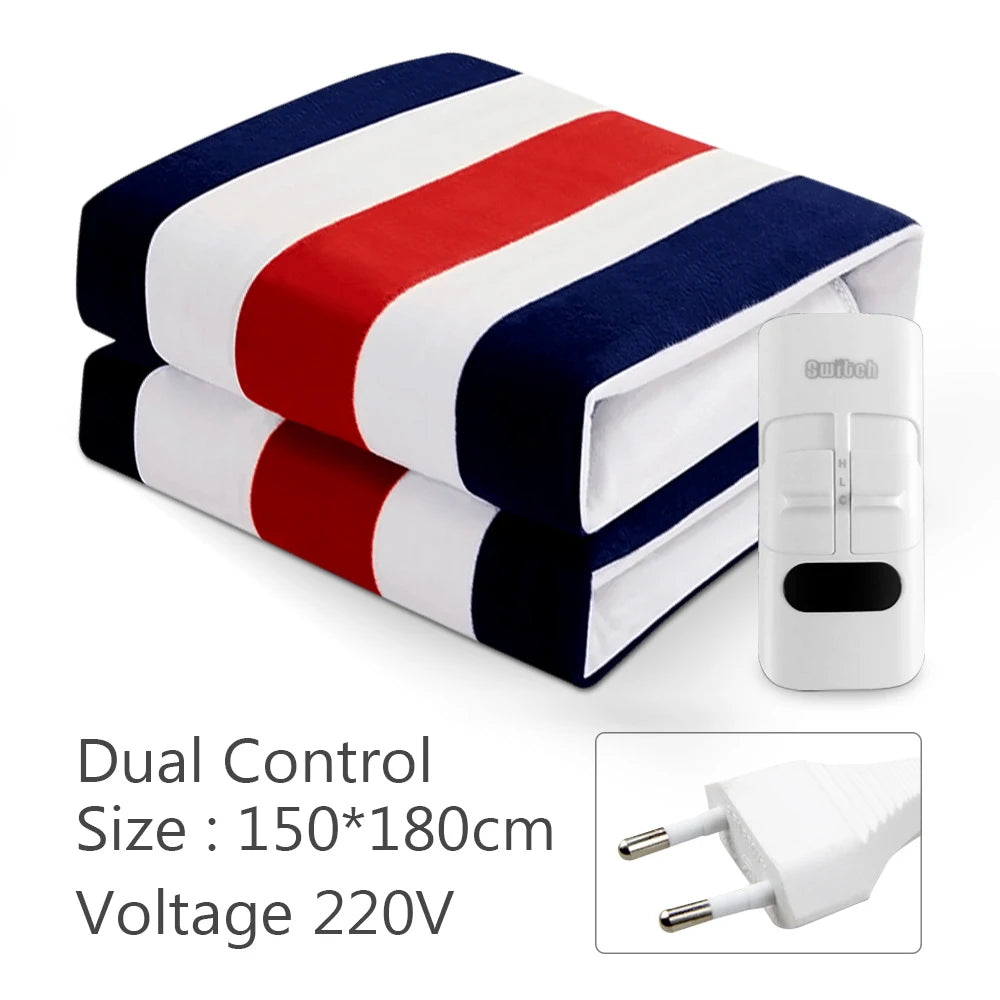 Electric Heating Blanket with Thermostat (220V, EU Plug)