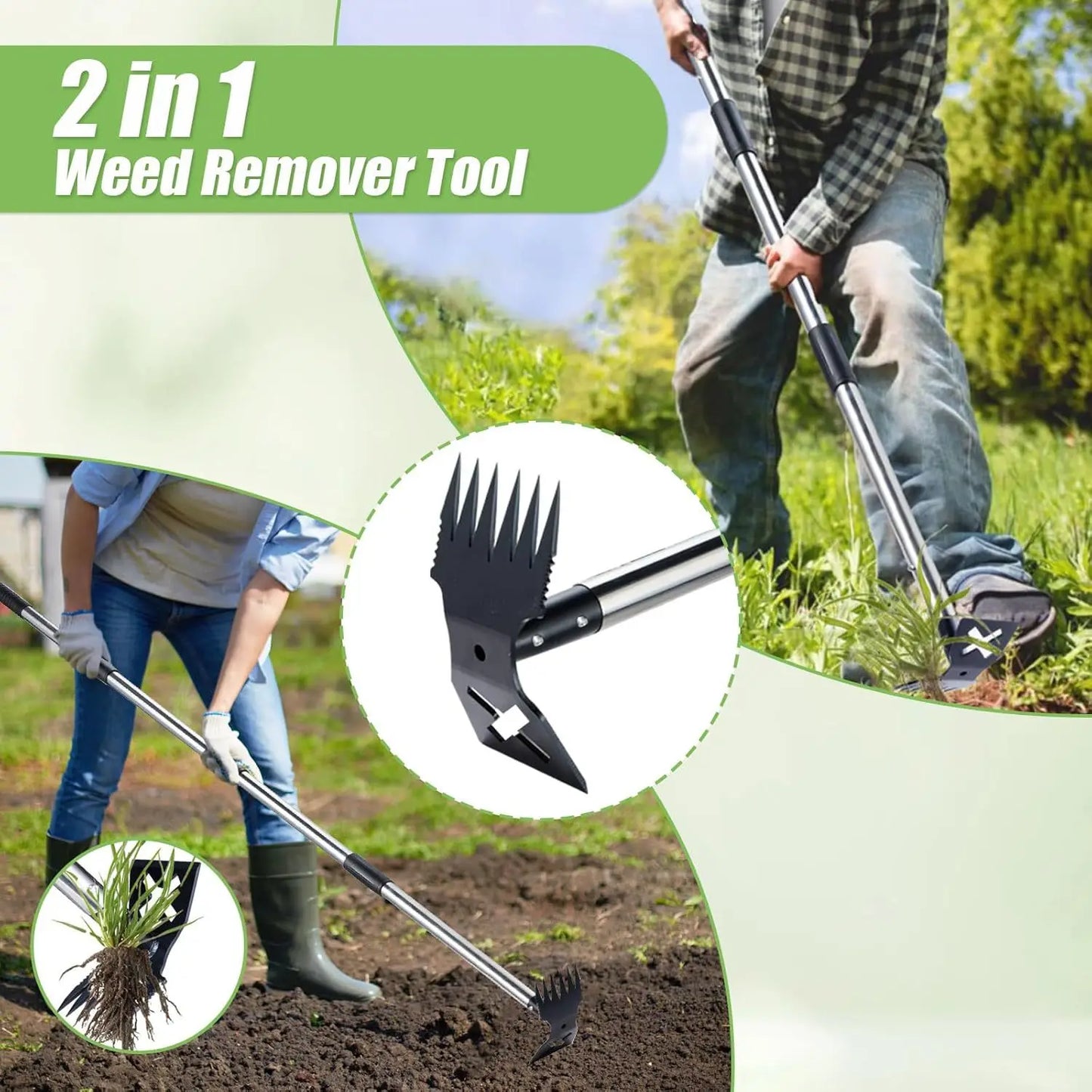 Dual Purpose Hoe Weeding Shovel Rake Garden Weeding Rake Cultivator Hoe Sharpened Hoe for Garden Heavy Duty Stand Weeding Tool