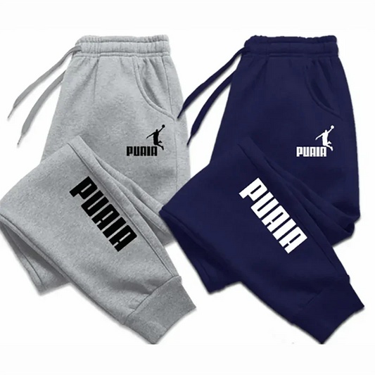 Men's Solid Color Jogger Pants - Loose Fit Sports Sweatpants for Autumn