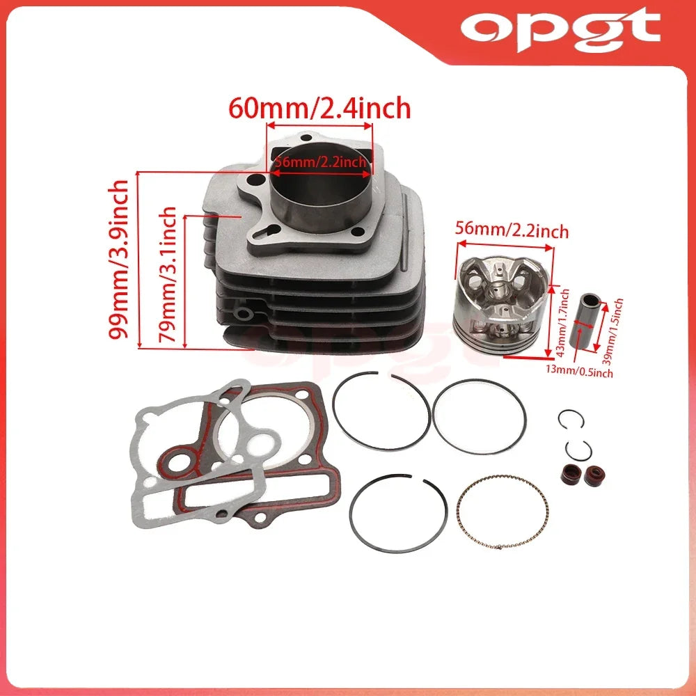 OPGT YX 140CC Complete Engine Cylinder Kit with 56mm Piston Gasket For YINXIANG YX140 1P56FMJ PIT PRO M2R LMX WPB Pit Dirt Bike