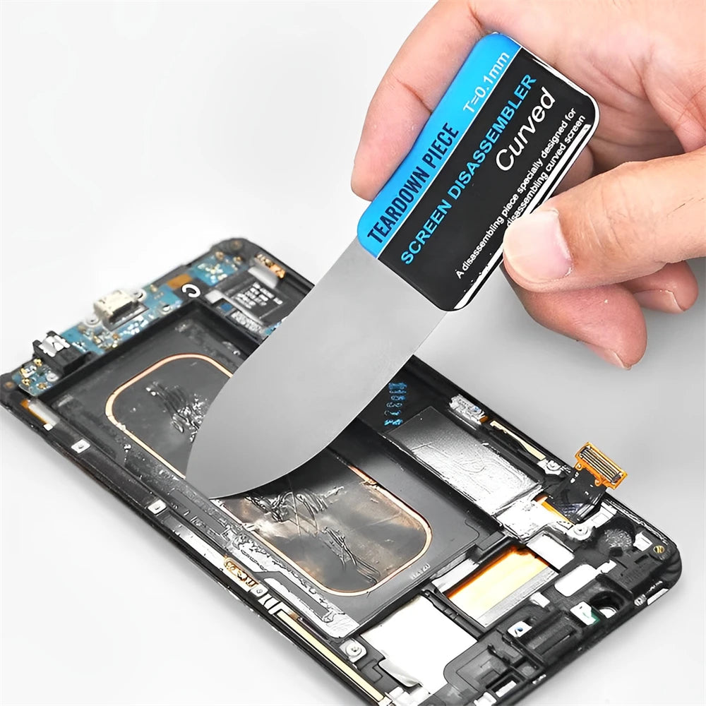 Mobile Phone Curved 1-5Pcs LCD Screen Spudger Opening Pry Card Tools Ultra Thin Flexible Mobile Phone Disassemble Steel Metal