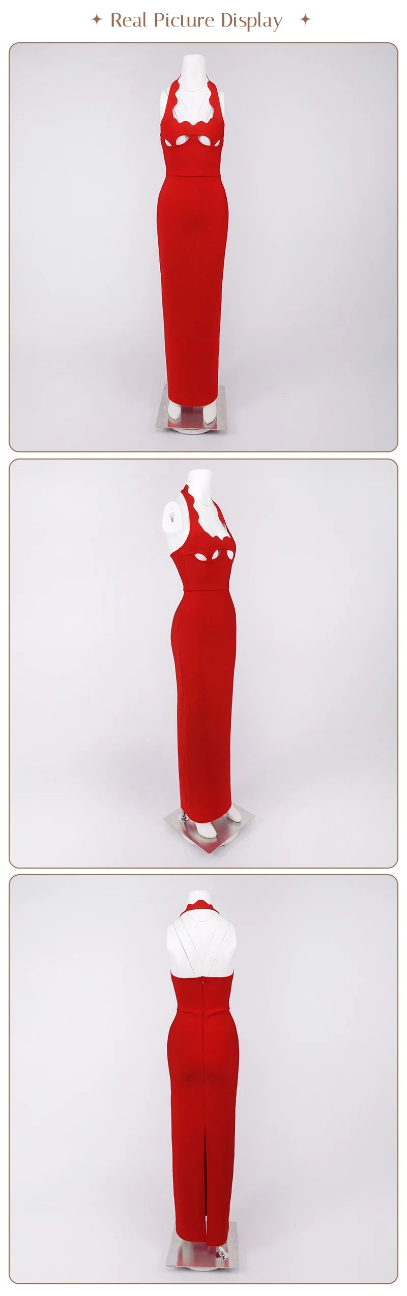 VC Black Halter Elegant Dress For Women 2026 New Summer Evening Party Celebrity Bodycon Long Dress Red Brown Prom Vestido