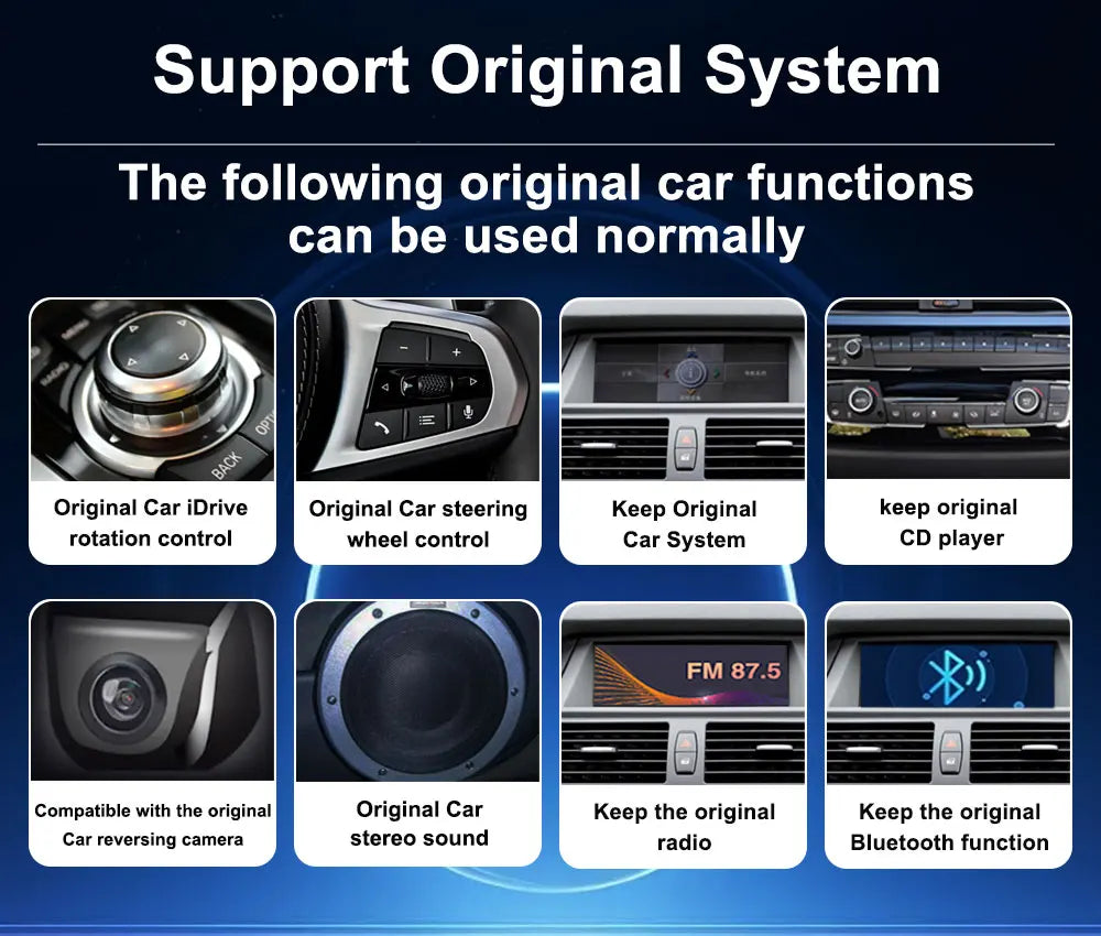 Android 16 Wireless Carplay Car Radio Multimedia Player for BMW 5 Series F10 F11 2010 - 2017 CIC NBT System QLED Screen GPS WiFi