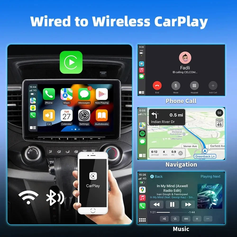 Qzonnect 2026 New Wireless CarPlay & Android Auto Adapter | Wireless Dongle – Ultra-Compact | For Factory-Wired CarPlay AA