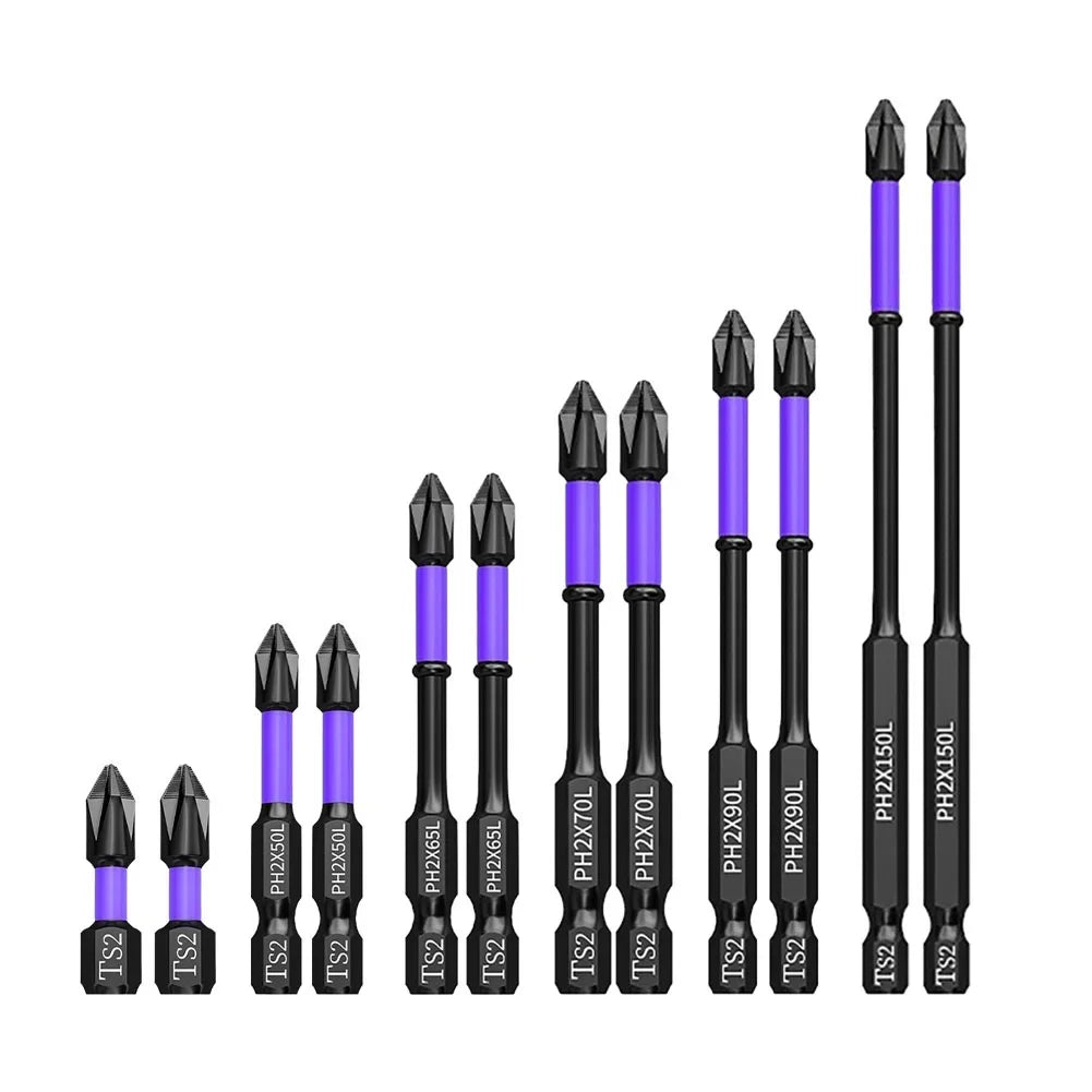 PH2 Impact Driver Bit Set 5-60PCS – Magnetic Cross Screwdriver Alloy Steel Non-Slip Drill Bits