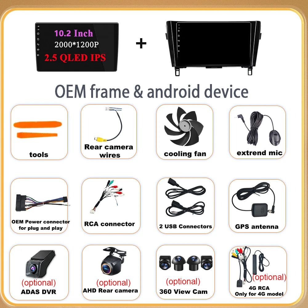 Wireless CarPlay Android Auto Car Radio for Nissan Qashqai J11 X-Trail 3 2013-2017 avigation GPS Car Radio Multimedia Video Play
