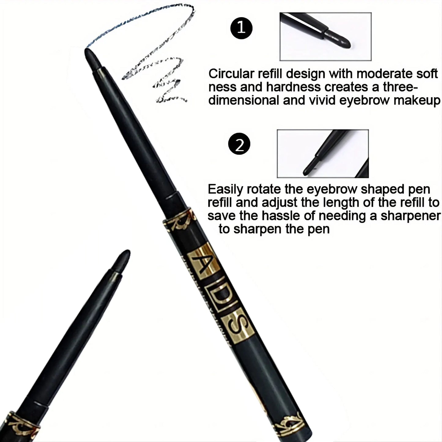 Davis Waterproof Black Eyeliner Pencil – Long-Lasting, Smudge-Proof & Sweat-Resistant | Bold Eye Makeup | Set of 3 or 9