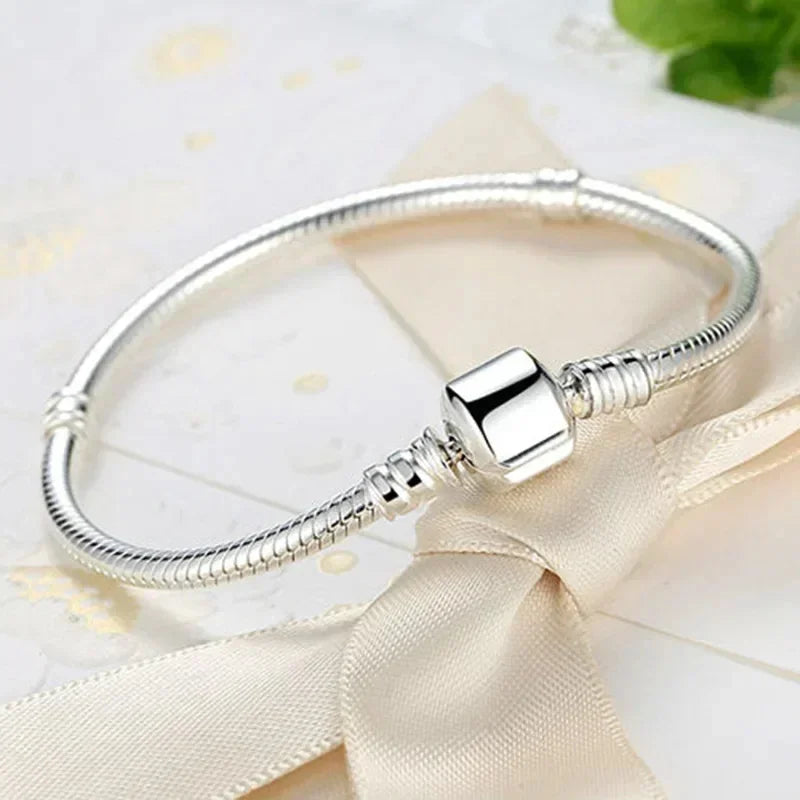 925 Sterling Silver Snake Chain DIY Charm Bracelet for Women – Gold Plated | GDTC Certified Gift Jewelry (16-23cm)