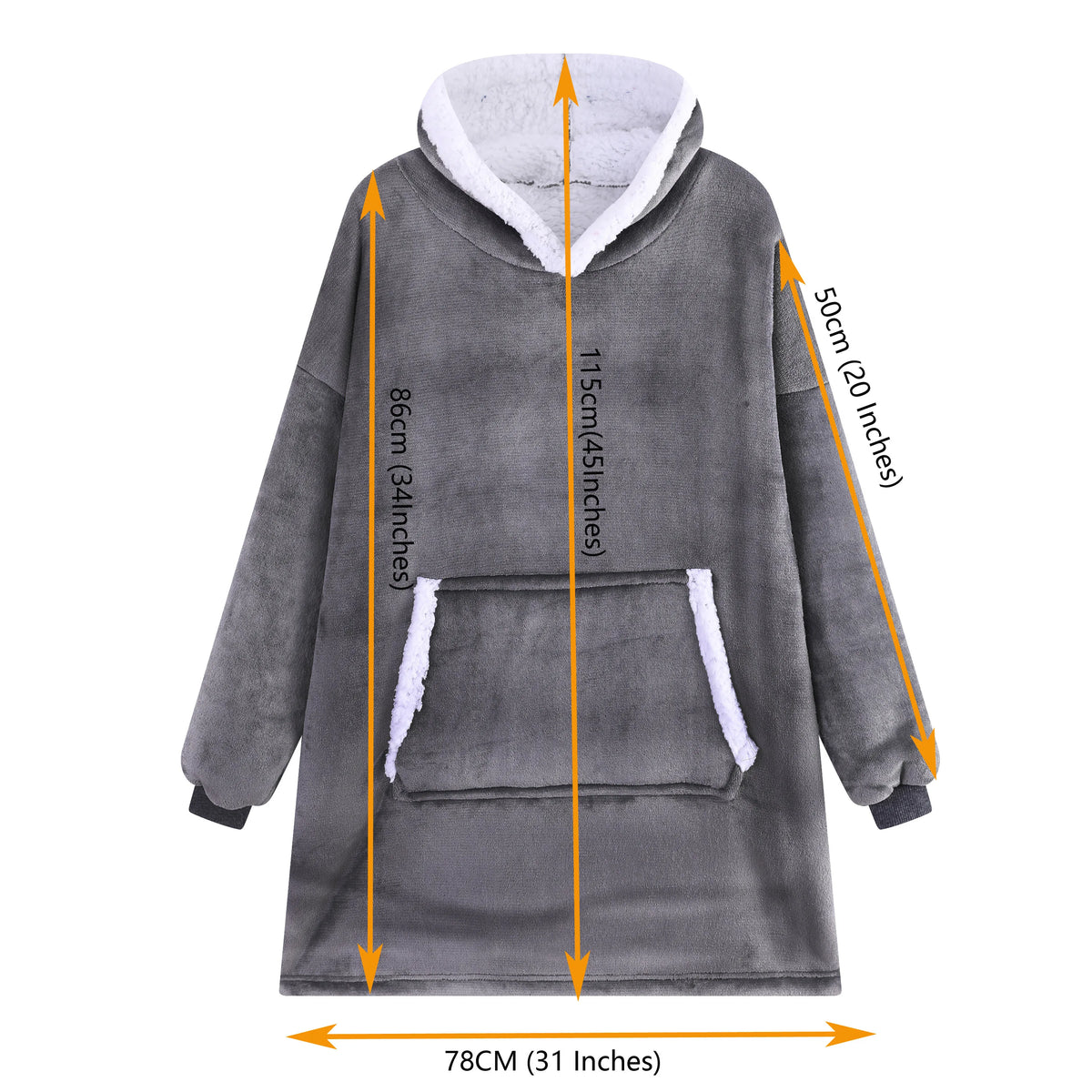 Oversized Sherpa Blanket Hoodie - Wearable Flannel Blanket - photo 4