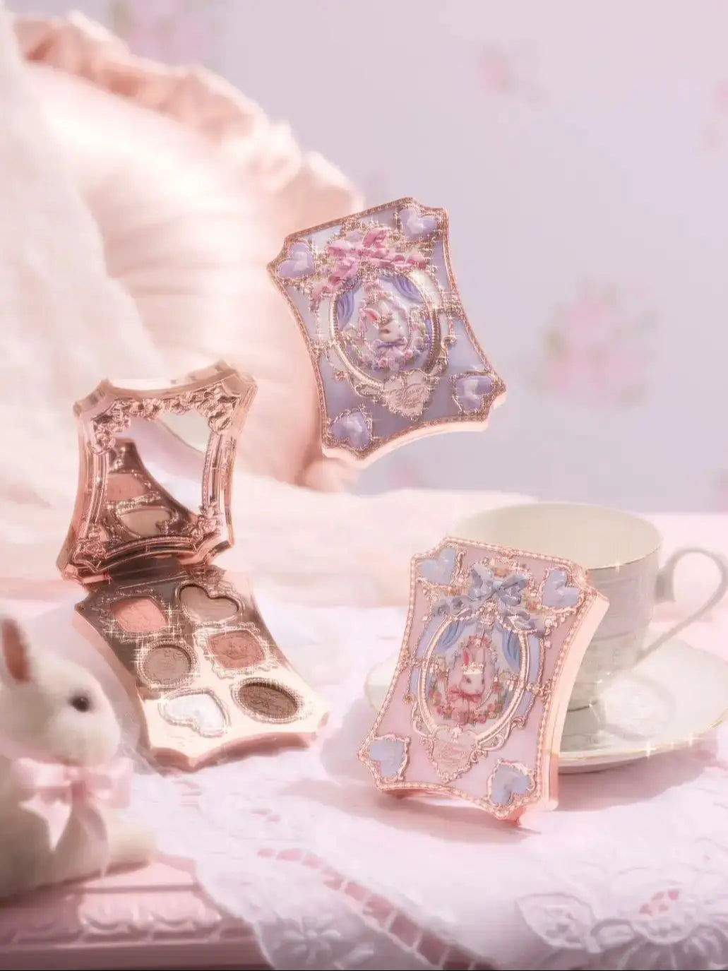 Flower Knows 2026 Bunny Garden Makeup Palette – Cute Rabbit Eyeshadow, Blush & Highlight All-in-One