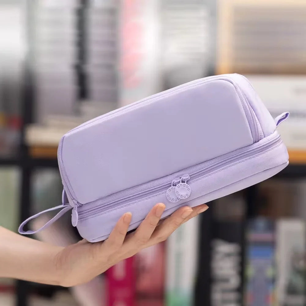 3/4 Compartment Pencil Case Multilayers Large Capacity School Student Pencil Cases Transparent Partition Pen Divider Pen Bag
