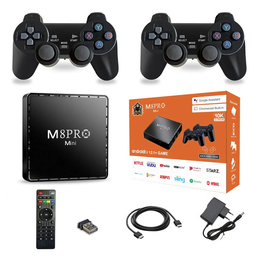 M8 PRO MINI Retro Game Console – 40+ Emulators, 11,000+ Games, 4K HD, 2.4G Wireless Controllers | N64/PS1/PSP