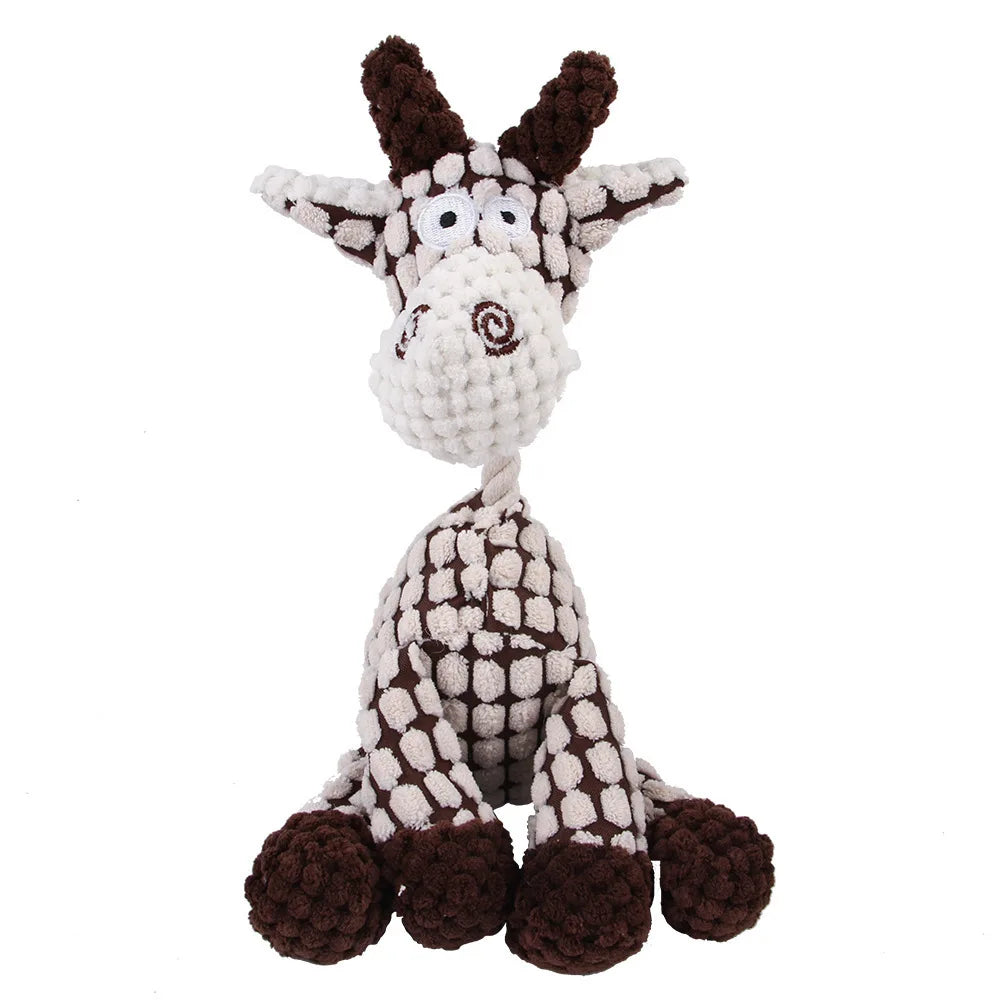 Squeaky Plush Chew Toy for Dogs, Animal Shapes