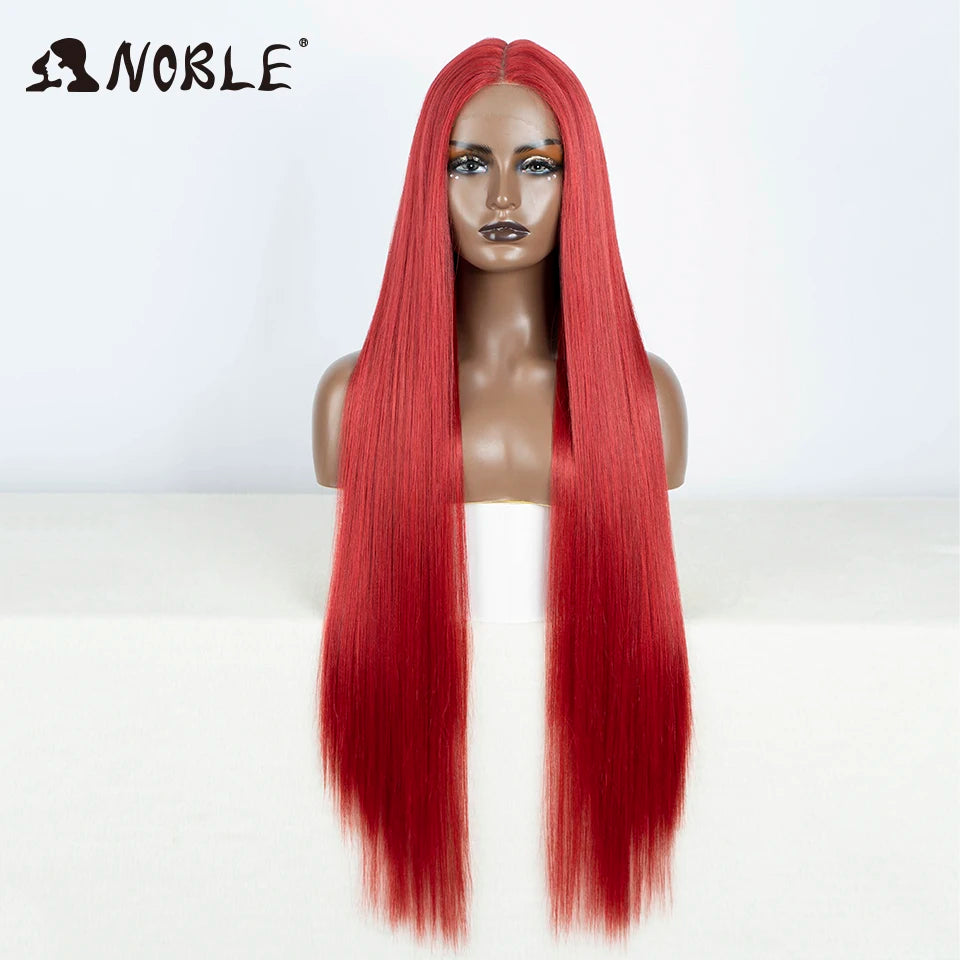 Noble Synthetic Lace Front Wig Cosplay 38 Inch 13X4X1 Straight Lace Front Wigs For Women Blonde Wigs High Density Lace Wig