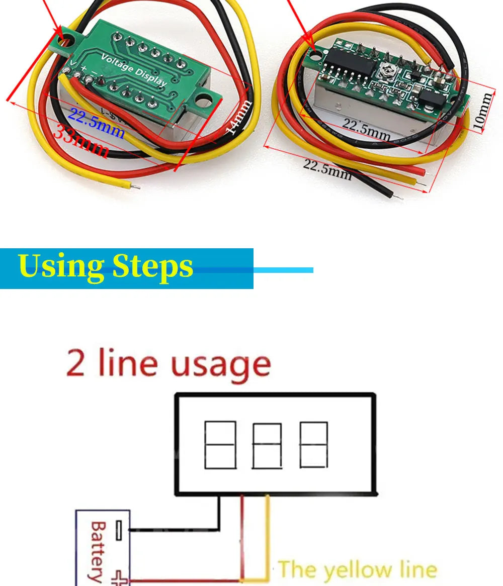 0.28 / 0.36 Inch DC LED Digital Voltmeter 0-100V Voltage Meter Auto Car Mobile Power Voltage Tester Detector 12V Red Green Blue