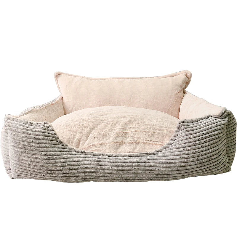 Corduroy Orthopedic Dog Bed - Thick Flat Pad, Removable Cover – photo 4