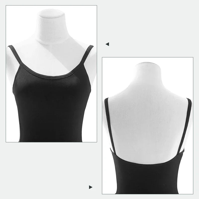 Women's camisole leotard ballet dress with mesh skirt