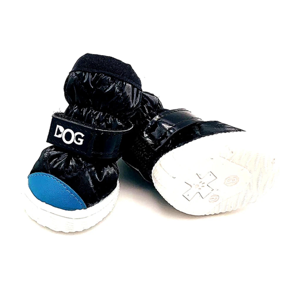 Fleece-Lined Dog Snow Boots Set of 4 - Rubber Sole Winter Booties - photo 8