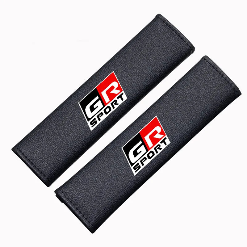 Car Safety Belt Cover Shoulder Pad For Toyota GR Sport Gazoo Racing Yaris 86 Corolla Hilux Supra C-HR Accessories Decoration