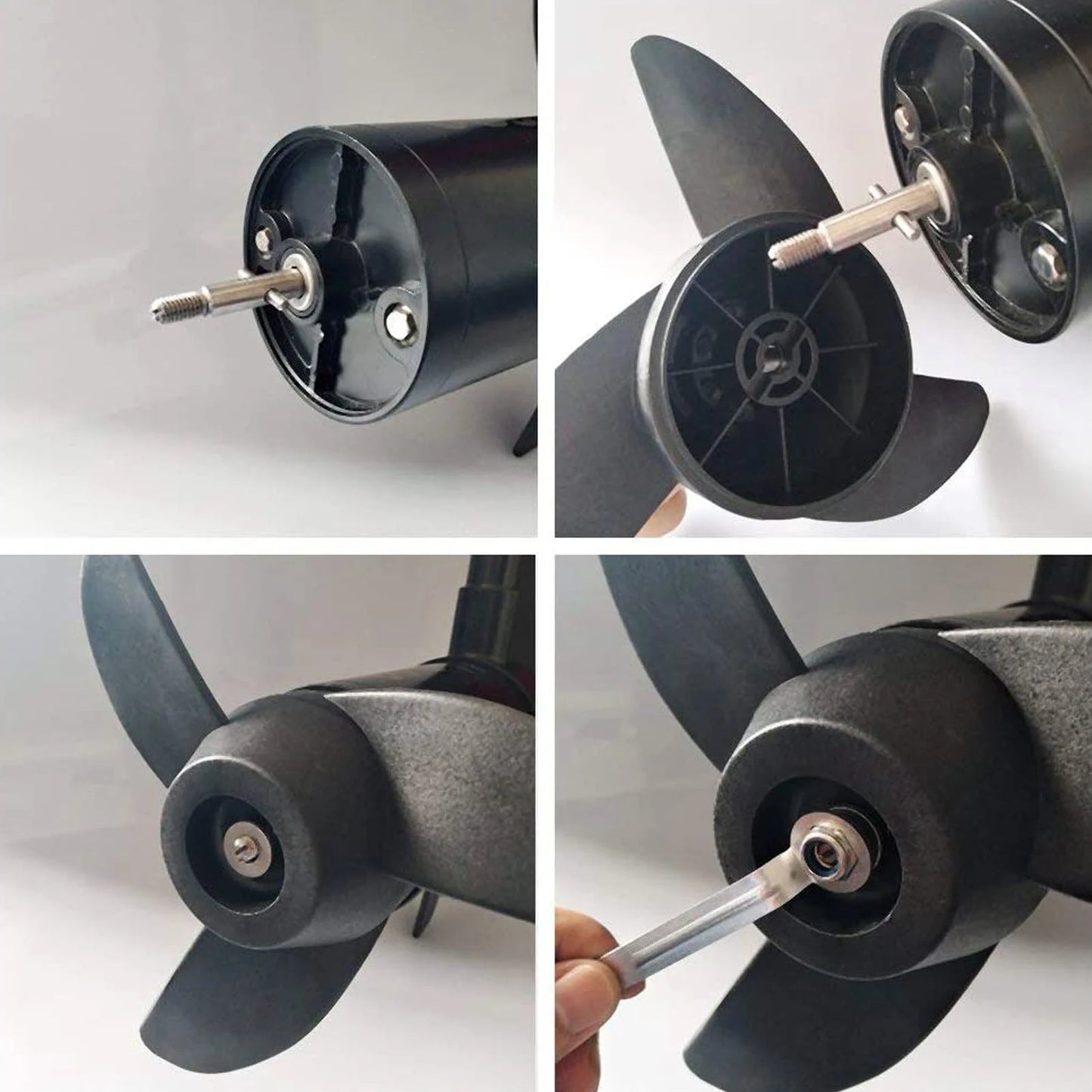 Electric Outboard Propeller Kit 3 Blades Boat Engine Propeller Replacement For 28lb 36lb 46lb Outboard 12V 24V