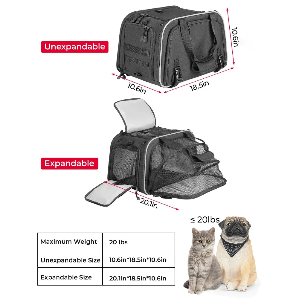 Motorcycle Pet Carrier Bag - Folding Travel Carrier up to 20 lbs – photo 5