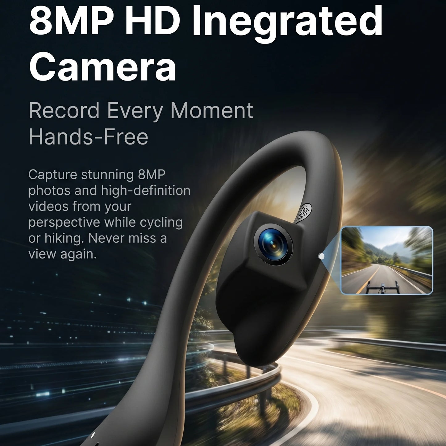 AI Camera Headphones — 8MP Recording & Real-Time Translation