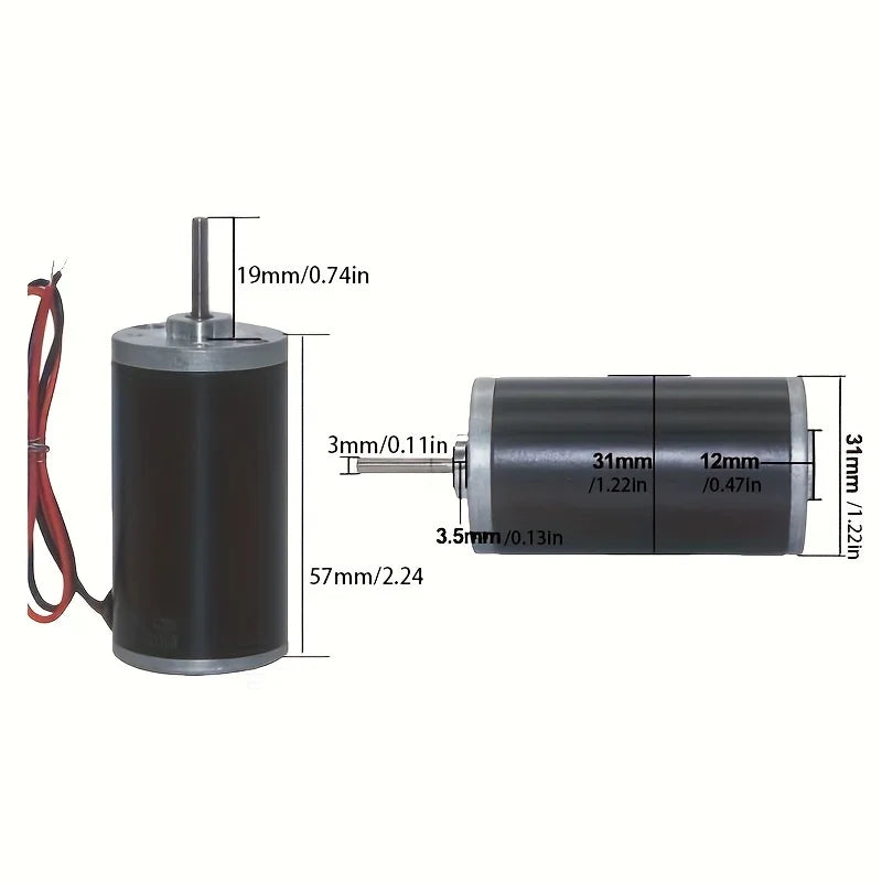 1pc 31ZY Permanent Magnet DC Motor 12V/24V 3500RPM/6000RPM/8000RPM High-Speed Forward/Reverse Adjustable Miniature Brushed Motor
