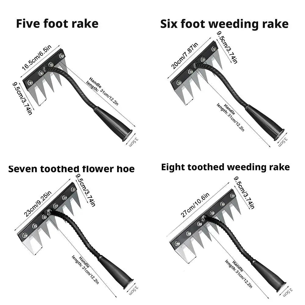 5/6/7/8 Garden Hoe Weeding Tool Digging Wild Vegetables Weeding Loosening Soil Agricultural Farm Tools Menggang Rake Accessories