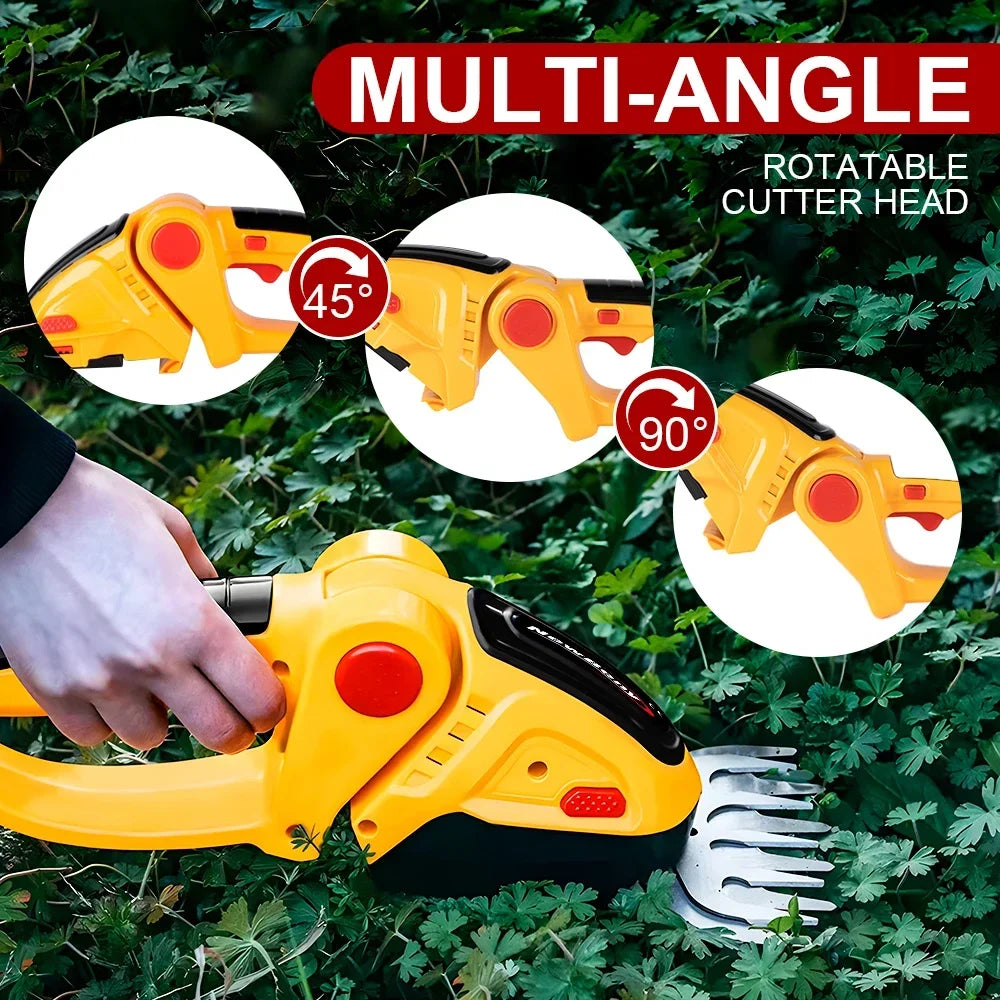 2-in-1 Cordless Hedge Trimmer & Grass Shear — 21V Battery Yard Tool