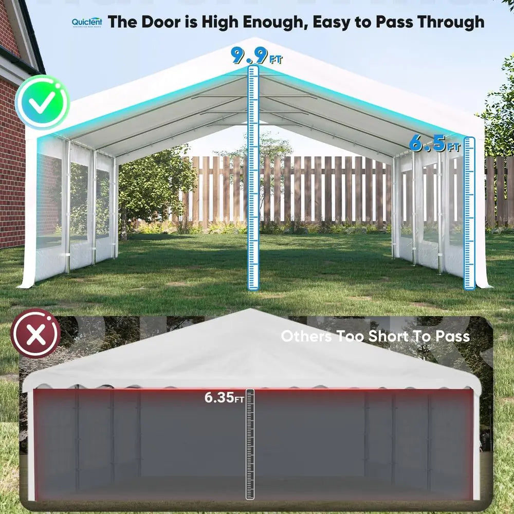 20x20 Heavy Duty Party Tent with Rollup Ventilated Mesh WindowsampCover, Outdoor Event Shelter for Parties Wedding Carports Can