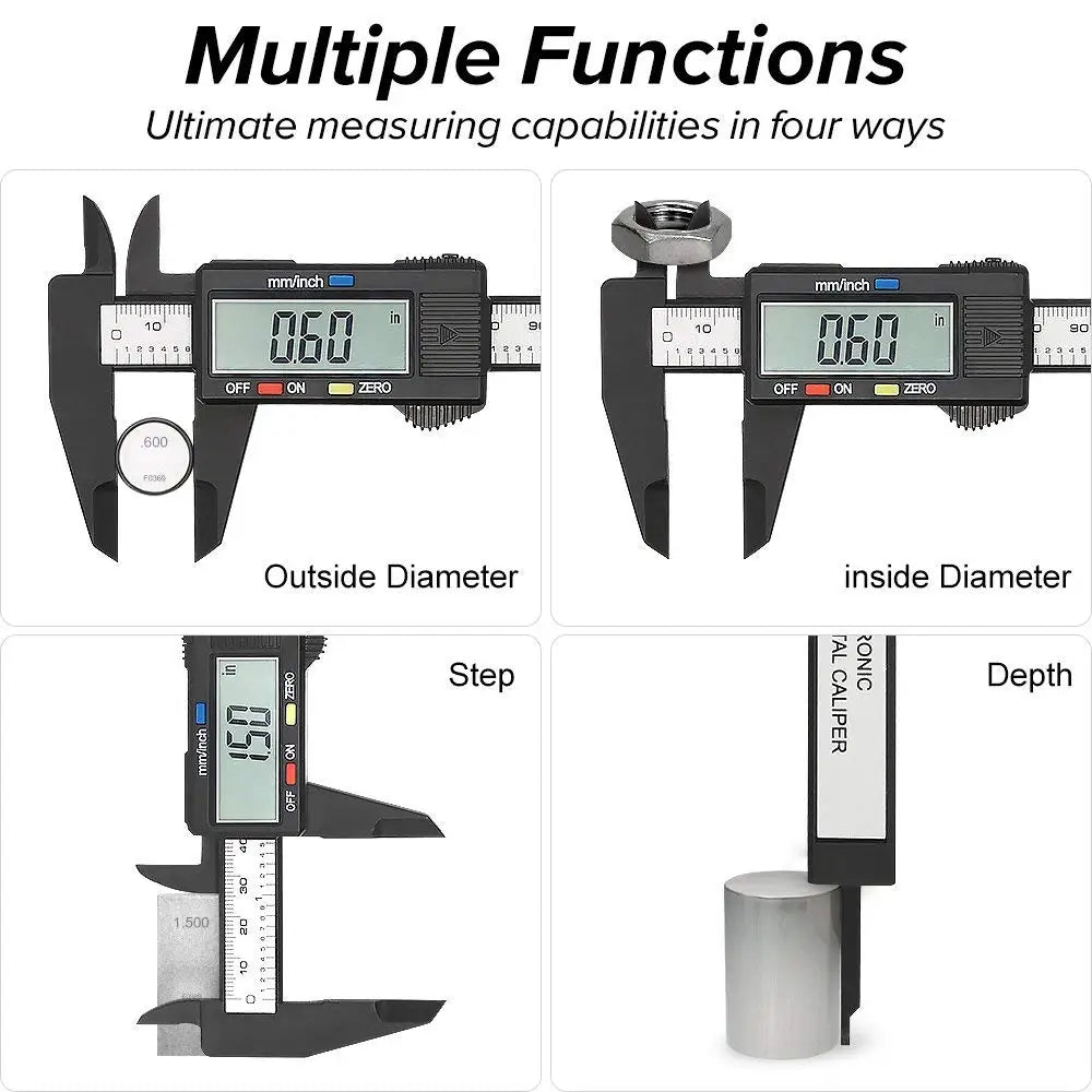 150mm Electronic Digital Caliper 100mm  0.1mm Measuring Tool Vernier Micrometer Measuring Tool Depth Gauge Instrument Pachometer
