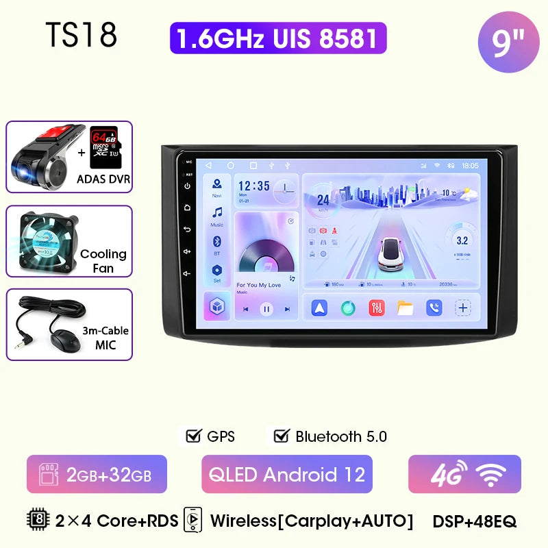 JMCQ Car Radio For Chevrolet Aveo 2006 2007 2008 2009 2010 2011 2012 2din Android12 Carplay Multimidia Video Player Head Unit