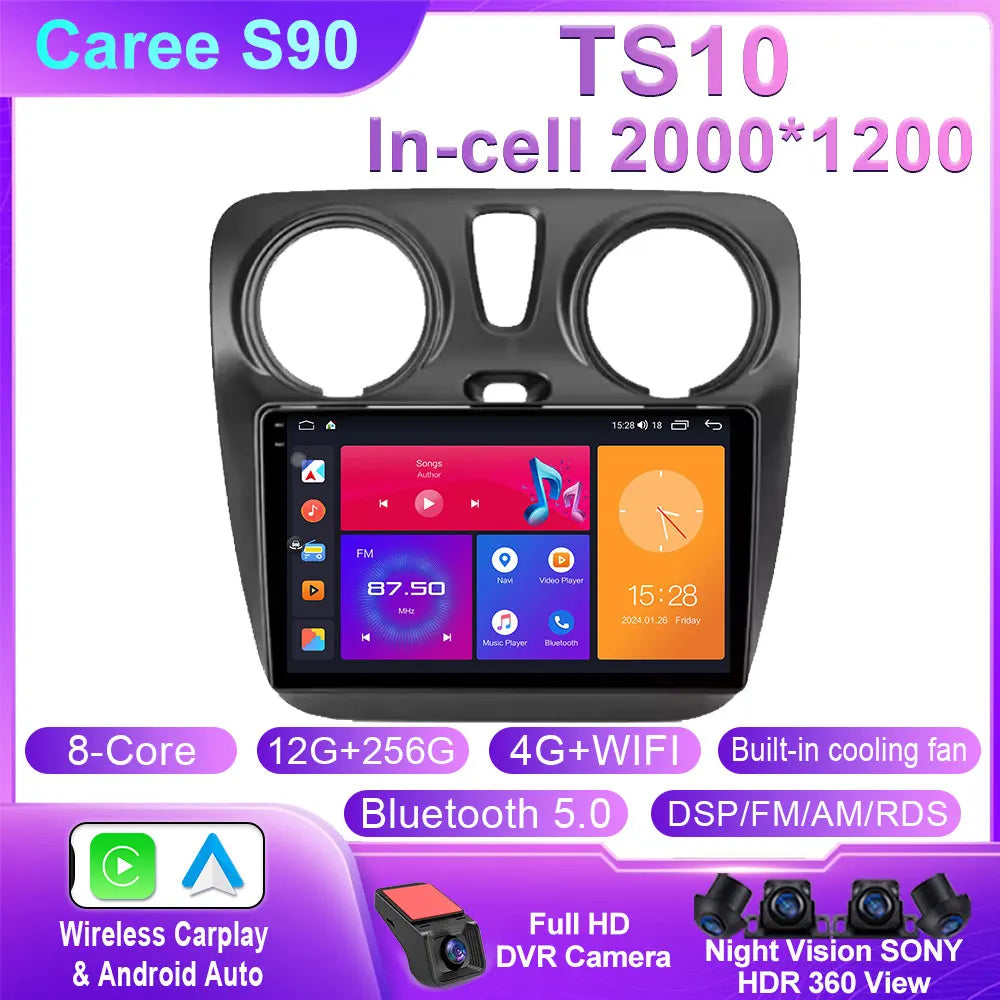 Car Stereo with Apple CarPlay & Android Auto, Compatible with Renault Dokker, Lodgy & Dacia