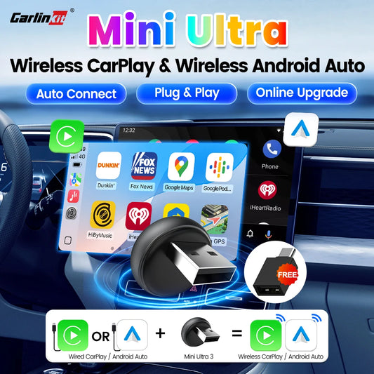 CarlinKit 5.0 Mini Ultra 3 Wireless CarPlay & Android Auto Adapter